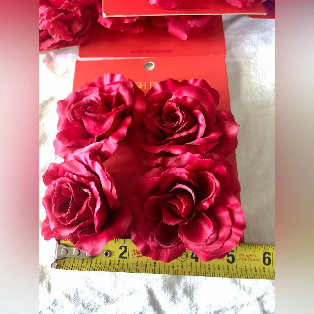 Fresh Picked Summer Jo-Anne’s stock, Red Purple Rose Blossoms Craft Weddings NWT